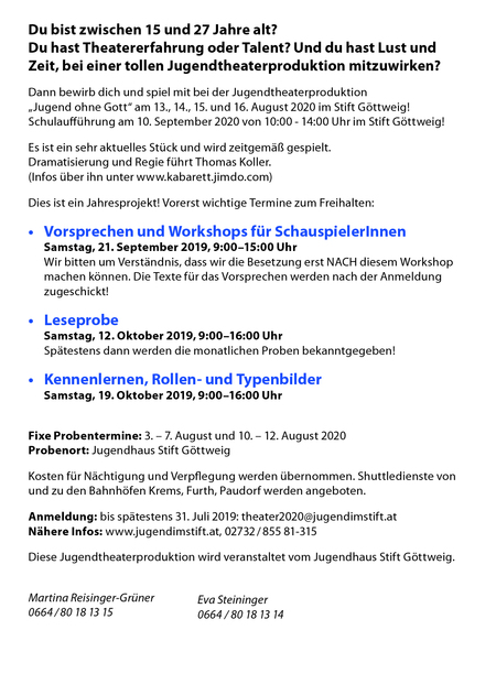 Jugendtheaterproduktion 2020